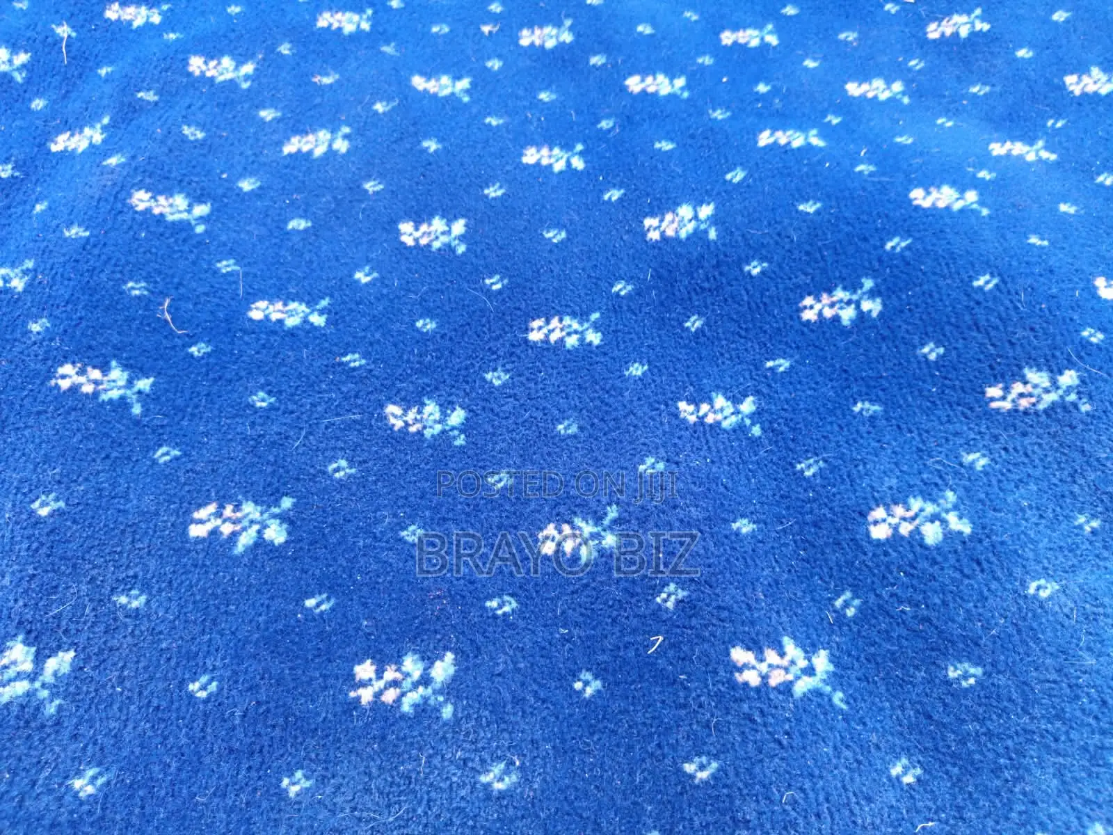 Heavy Duty Navy Blue Floral Carpet – Fireproof & Commercial Grade