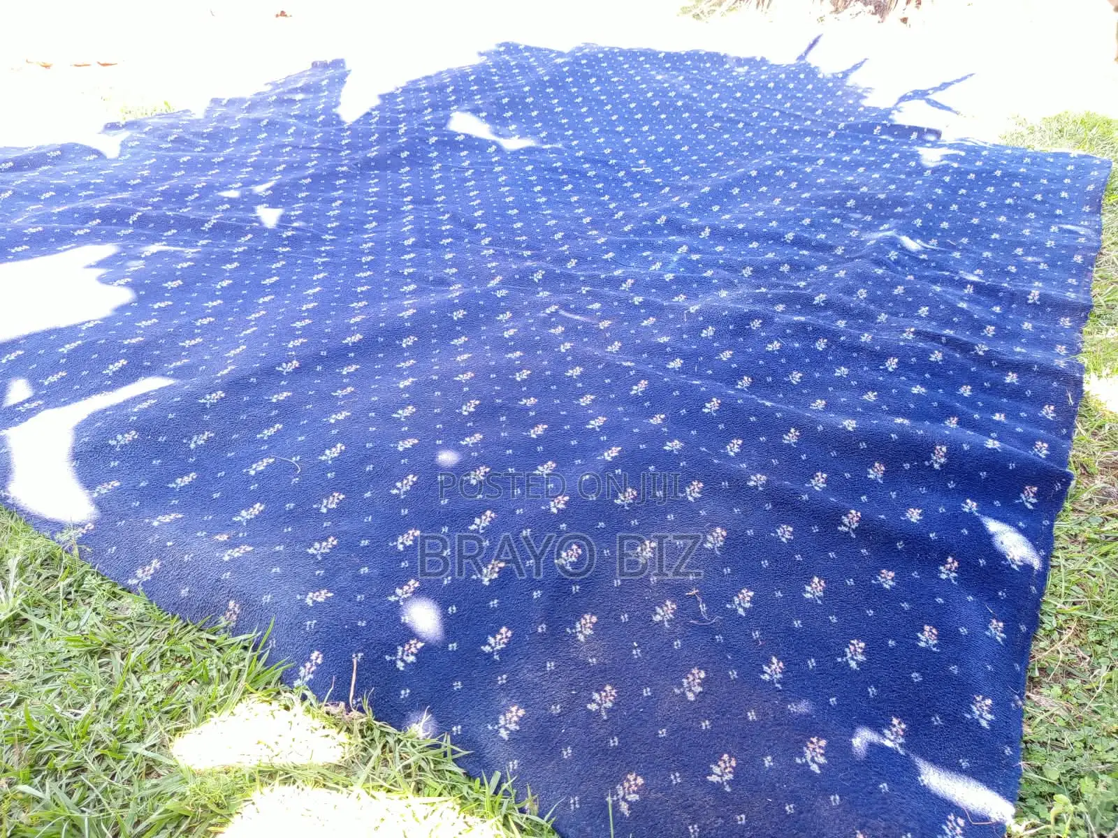 Heavy Duty Navy Blue Floral Carpet – Fireproof & Commercial Grade