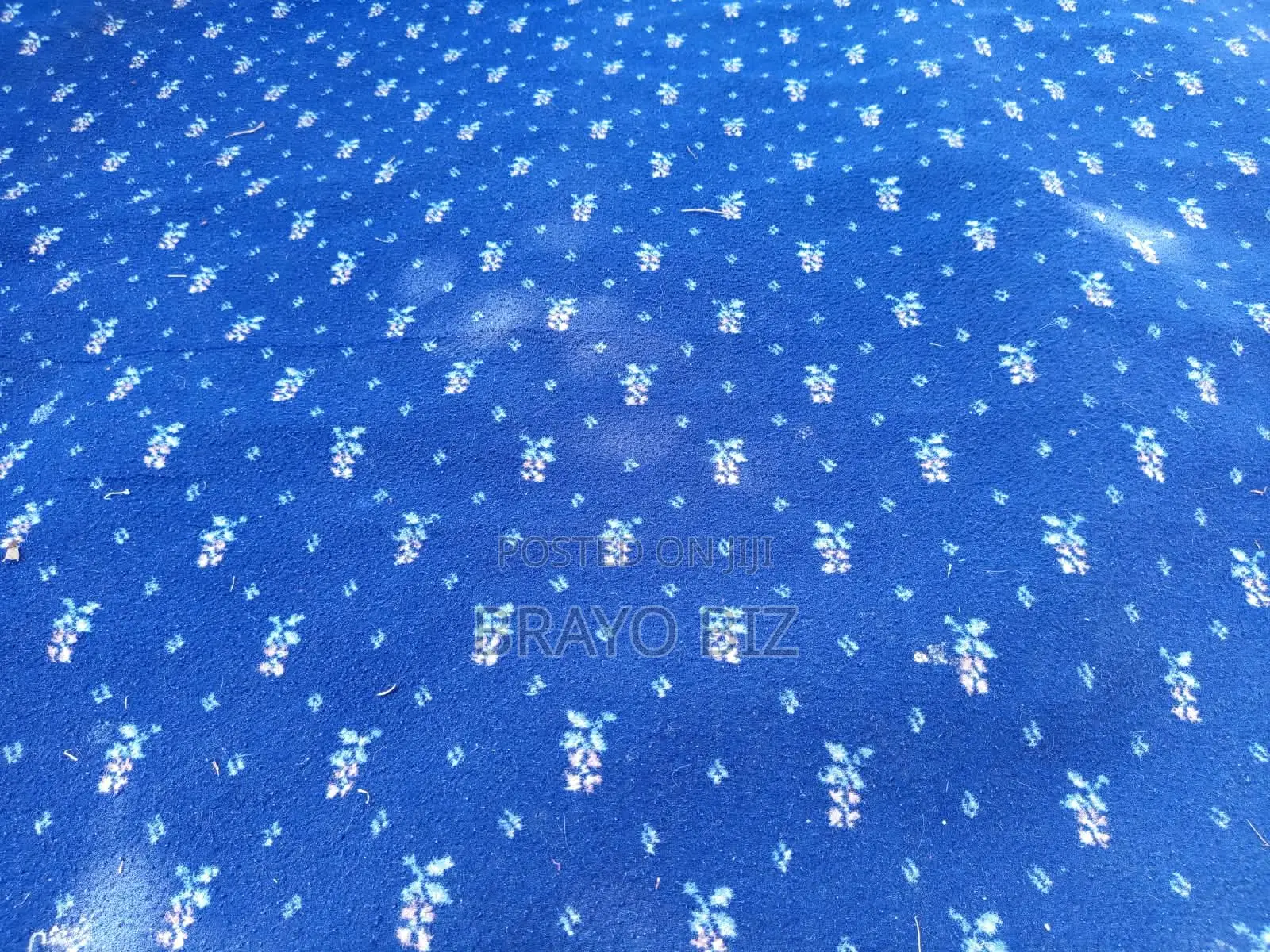 Heavy Duty Navy Blue Floral Carpet – Fireproof & Commercial Grade