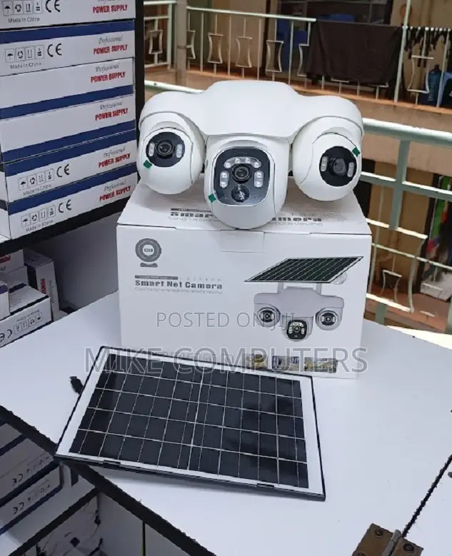 Color Night Vision 4g Sim Card 3 Lens PTZ Outdoor Solar
