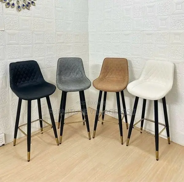 Home Furniture; Bar Stool of Leather Counter Height Back