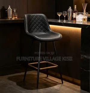 Home Furniture; Bar Stool of Leather Counter Height Back