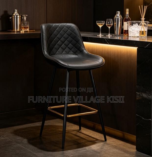 Home Furniture; Bar Stool of Leather Counter Height Back