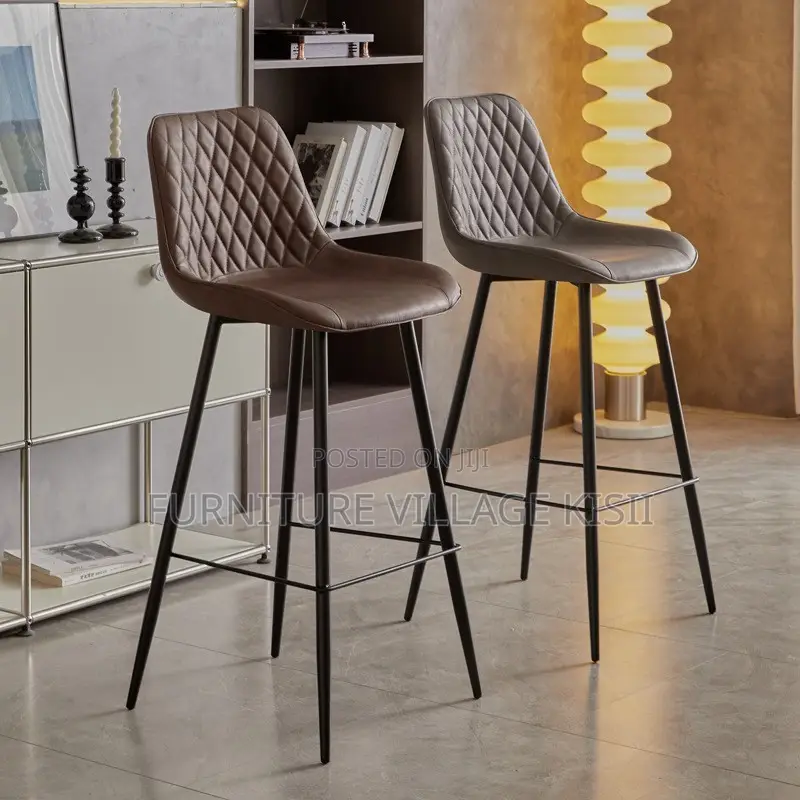 Home Furniture; Bar Stool of Leather Counter Height Back