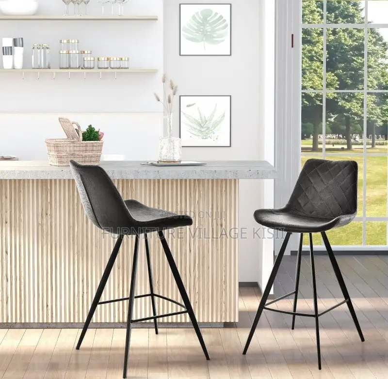 Home Furniture; Bar Stool of Leather Counter Height Back
