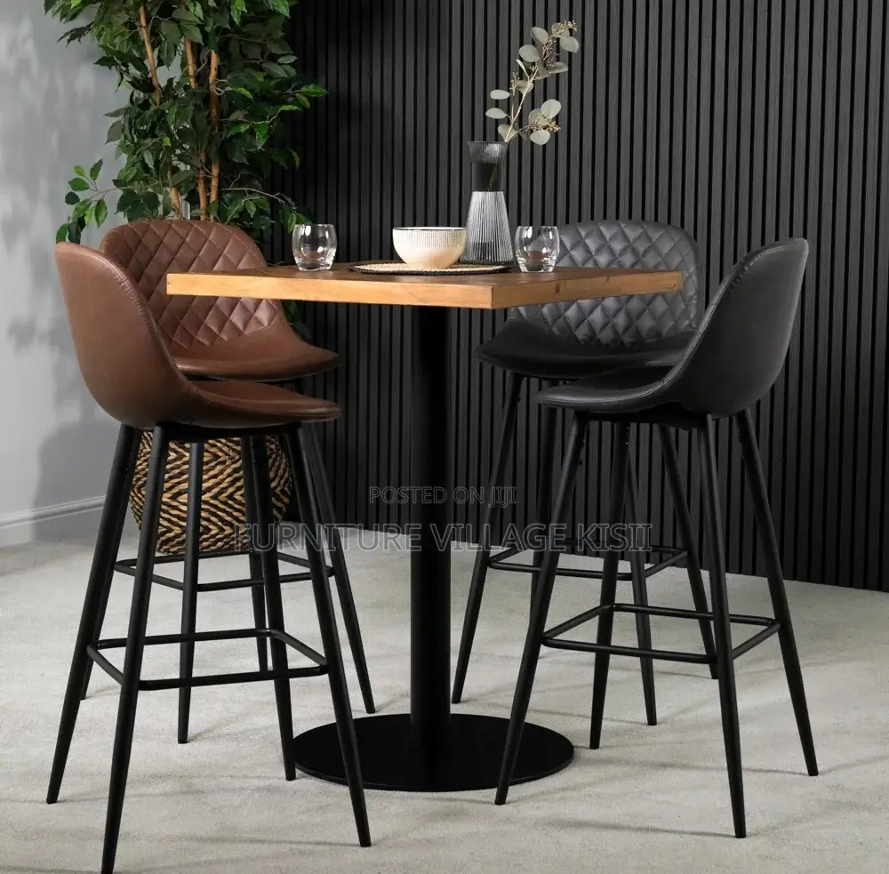 Home Furniture; Bar Stool of Leather Counter Height Back