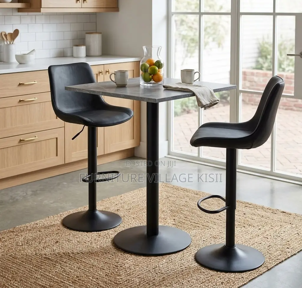 Home Furniture; Bar Stool of Leather Counter Height Back