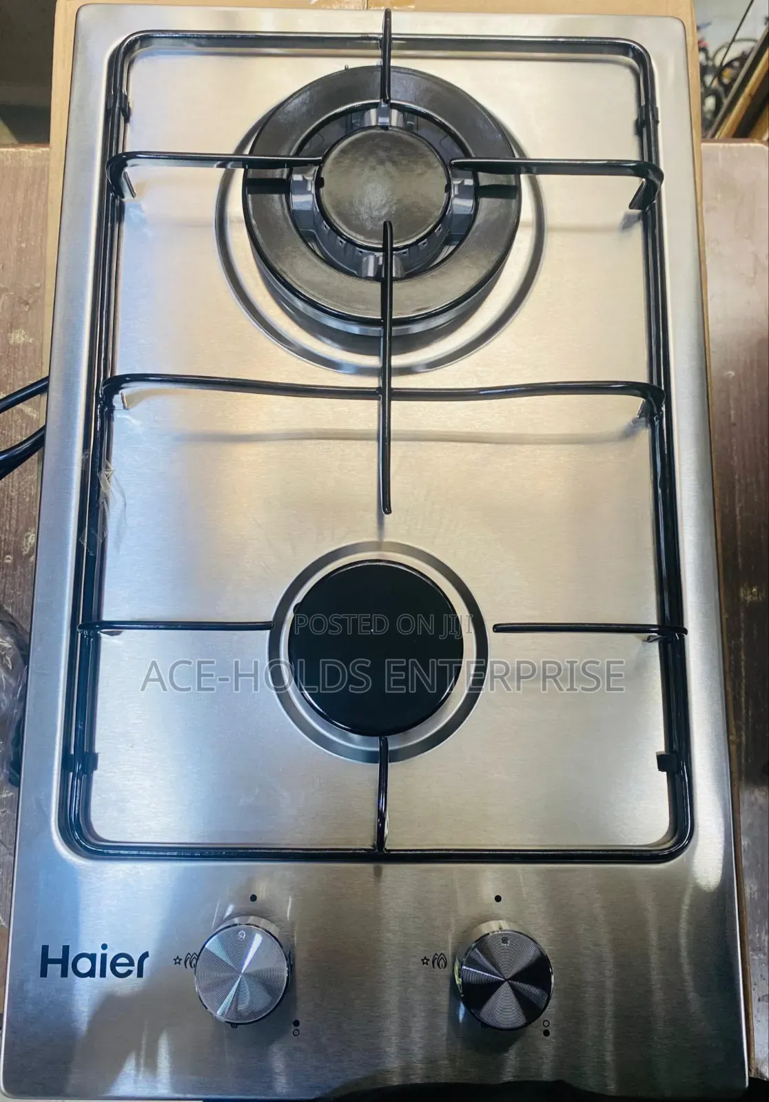 Haier Two Burner Stainless Steel Hob With Gas Sensor and Wok Burner