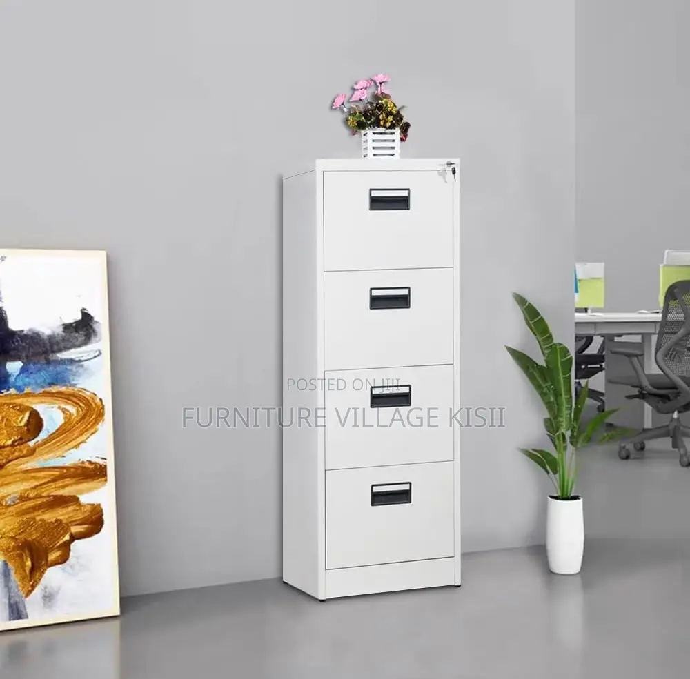 Office Cbinet; 4-Drawer With One Key Storage Cabinet