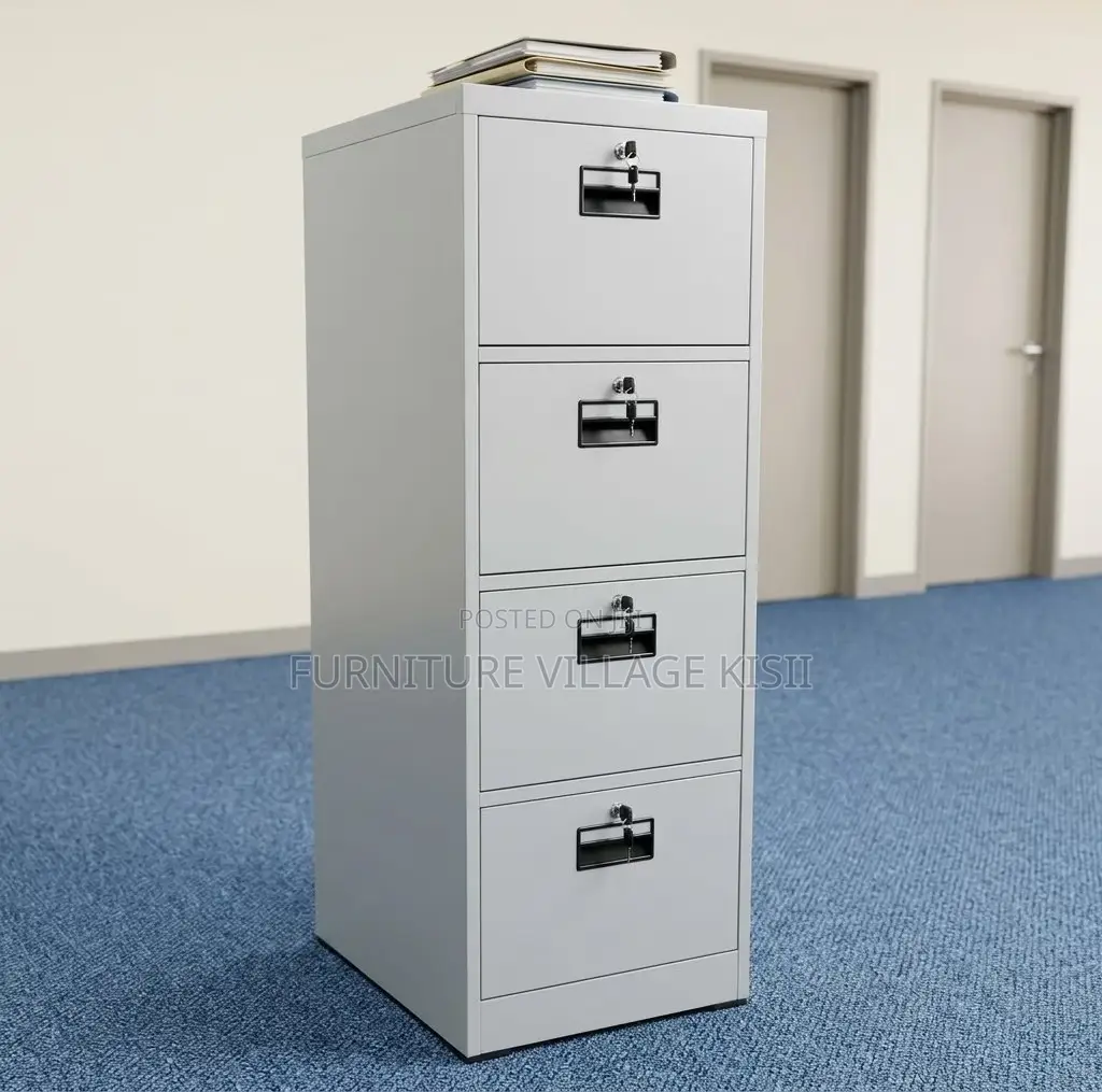 Office Cbinet; 4-Drawer With One Key Storage Cabinet