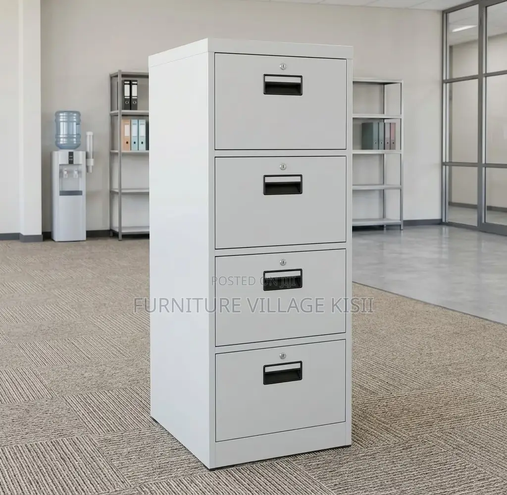 Office Cbinet; 4-Drawer With One Key Storage Cabinet