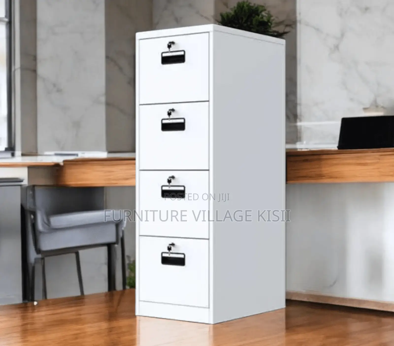 Office Cbinet; 4-Drawer With One Key Storage Cabinet