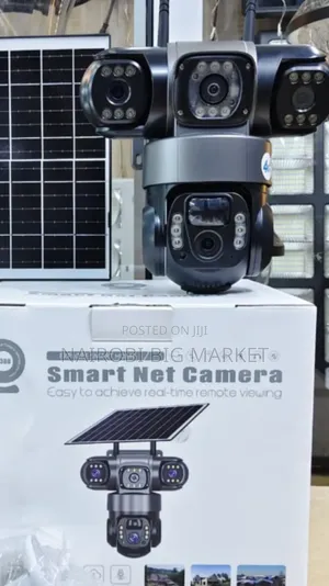Triple Lens 4G PTZ Solar CCTV Camera With 3 Screens
