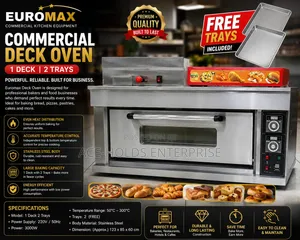 Euromax Commercial Deck Oven 1 Deck 2 Trays - Free Trays