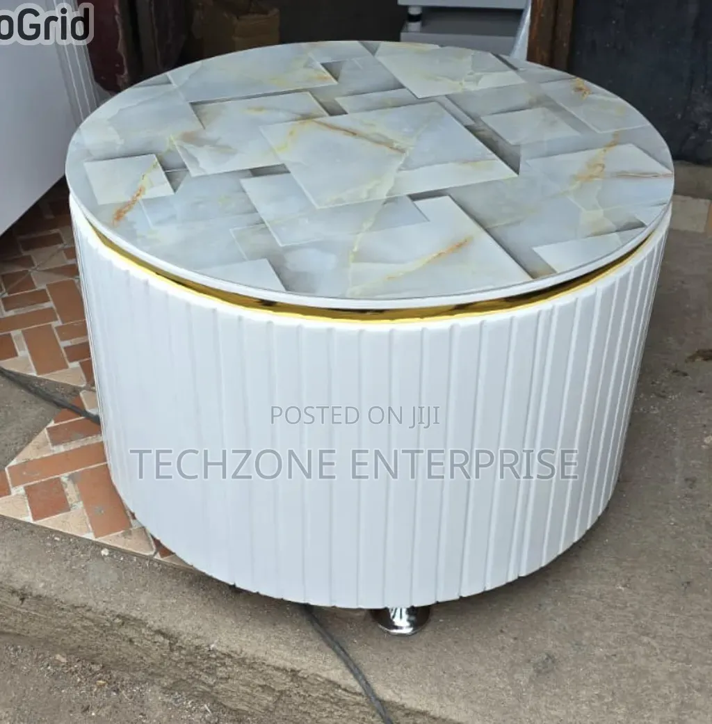 White Executive Modern Round Coffee Table, White ,,
