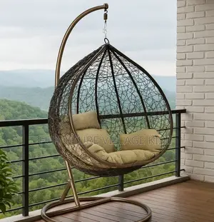 Home Furniture; Brown Rattan Hammock Outdoor Swing Chair
