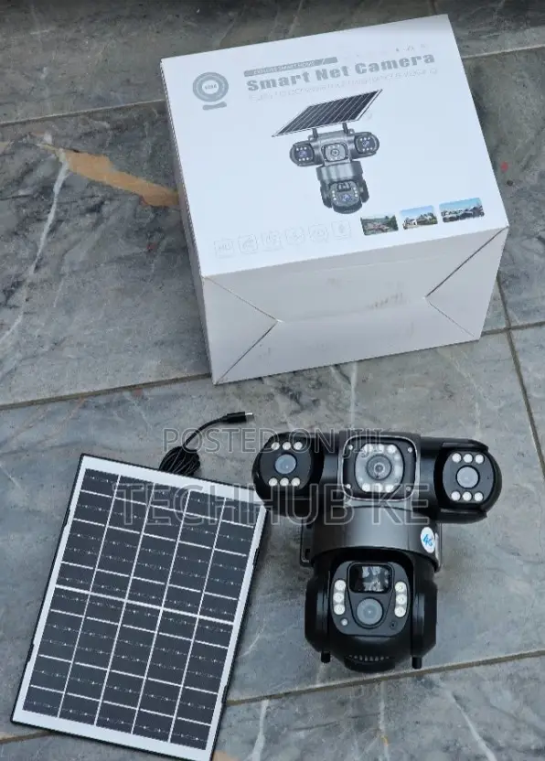 4G Solar Powered PTZ Security Camera Triple Lens CCTV