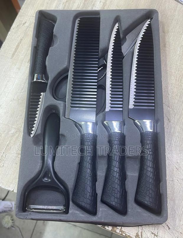 6pcs Sharp Stainless Steel Kitchen Knife Set - Packaged in a Gift Box