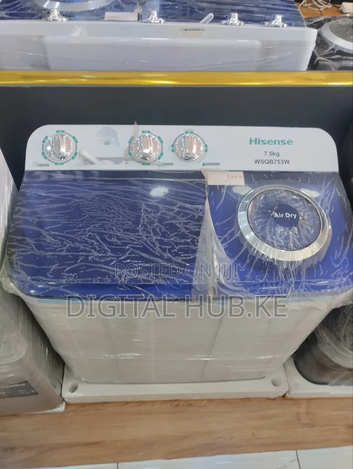 Hisense Twin Tub 7.5 KG Top Load Washing Machine.