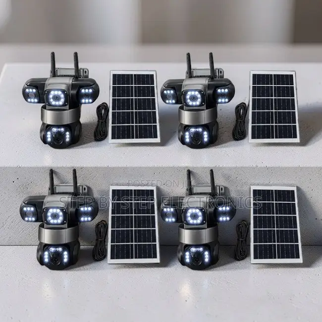 Rechargeable Battery 20MP 4K Ultra HD 4G PTZ Triple Lens Solar Cameras