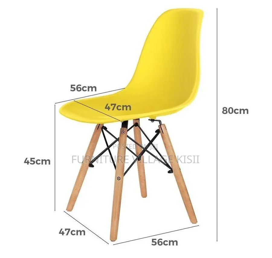 Home Furniture ; Yellow Eames Armless Chair