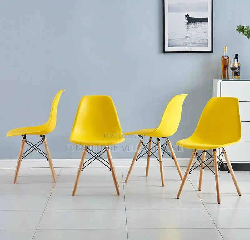 Home Furniture ; Yellow Eames Armless Chair