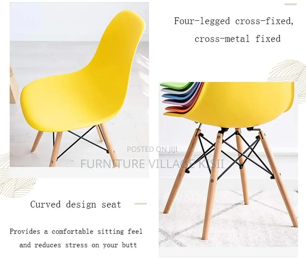 Home Furniture ; Yellow Eames Armless Chair