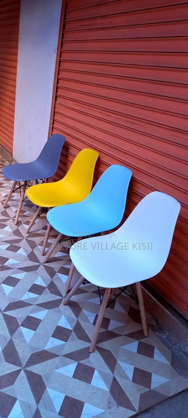 Home Furniture ; Yellow Eames Armless Chair