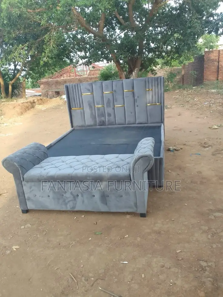 5x6 Grey Chester Bed + 2 Seater Bench Set: Free Delivery