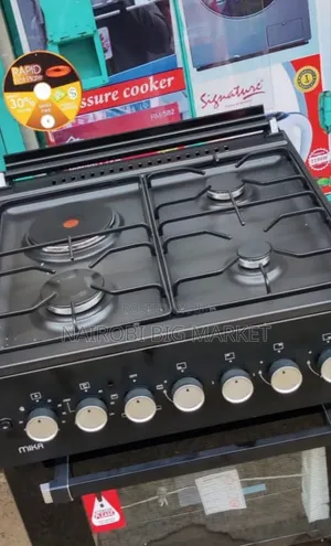 Mika Black Standing Cooker 60*60 3+1