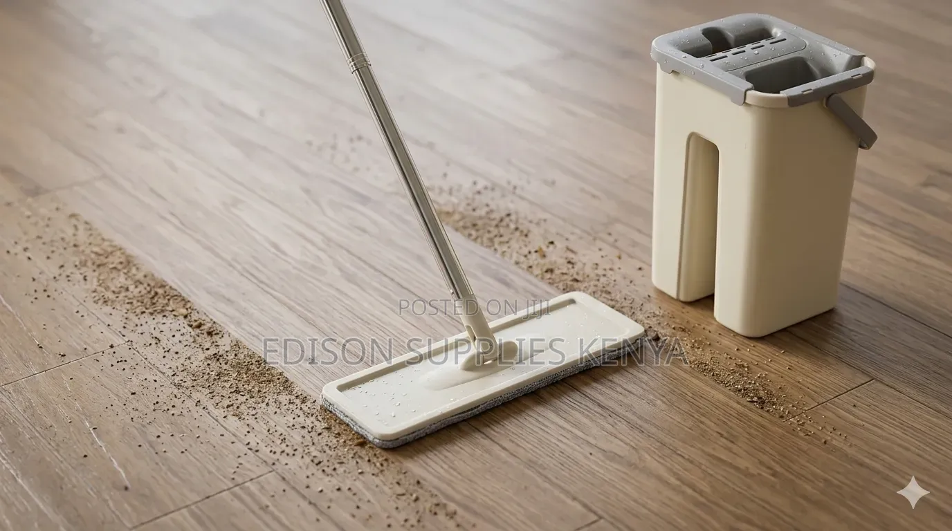 Flat Slide Mop Squeeze Mop and Bucket Set for Home Floor Cleaning