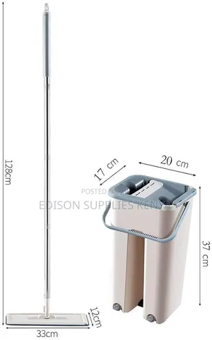 Flat Slide Mop Squeeze Mop and Bucket Set for Home Floor Cleaning