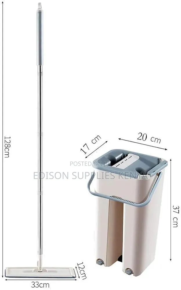 Flat Slide Mop Squeeze Mop and Bucket Set for Home Floor Cleaning