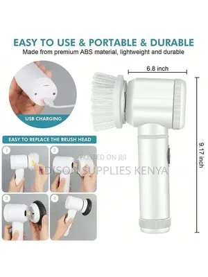 Electric Spin Scrubber Handheld Cleaning Brush Set, USB Rechargeable