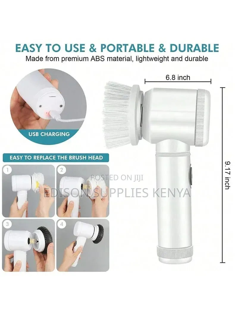 Electric Spin Scrubber Handheld Cleaning Brush Set, USB Rechargeable