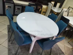 Glass Top Dining Table and 6 Chairs Set