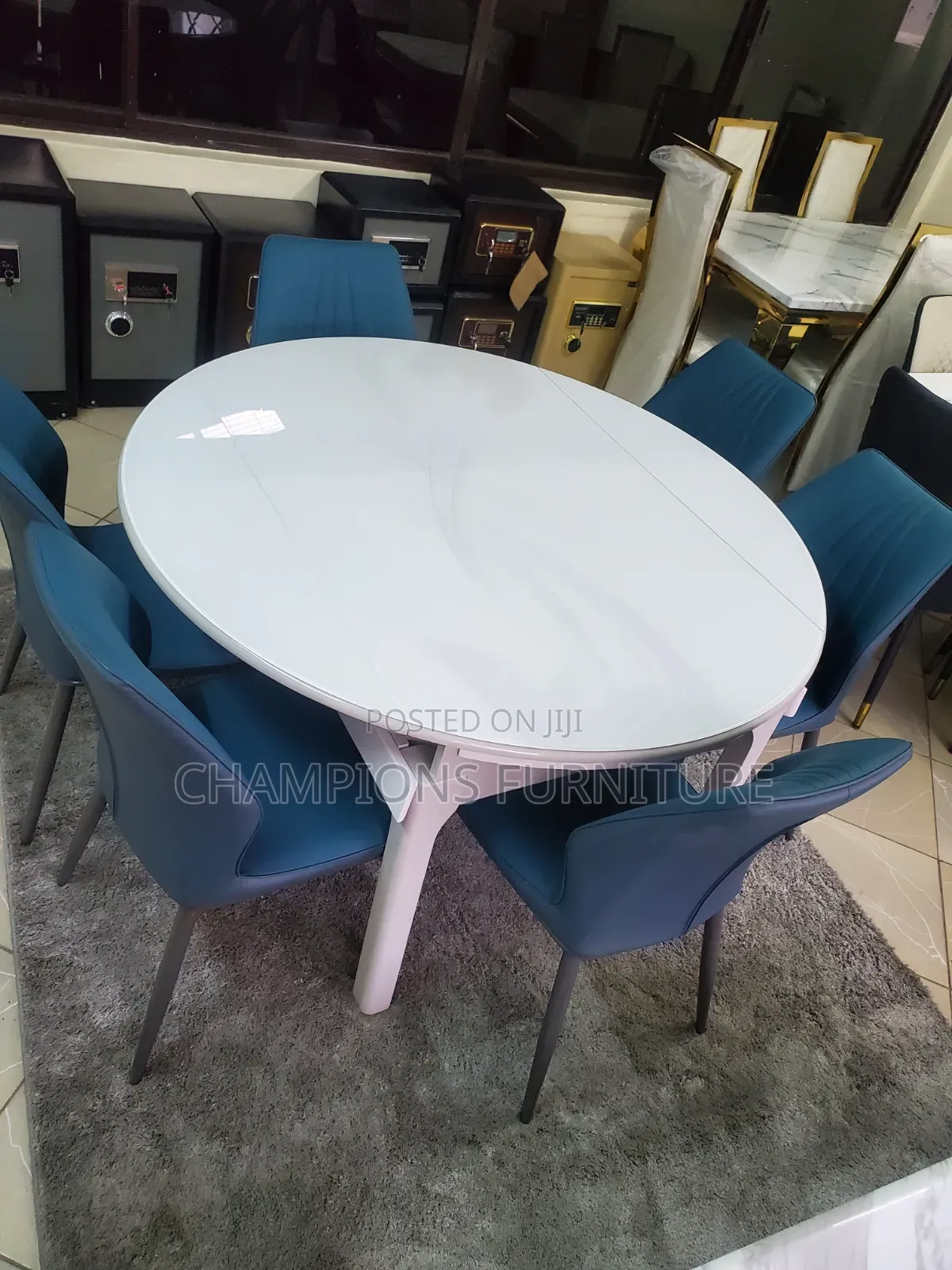 Glass Top Dining Table and 6 Chairs Set