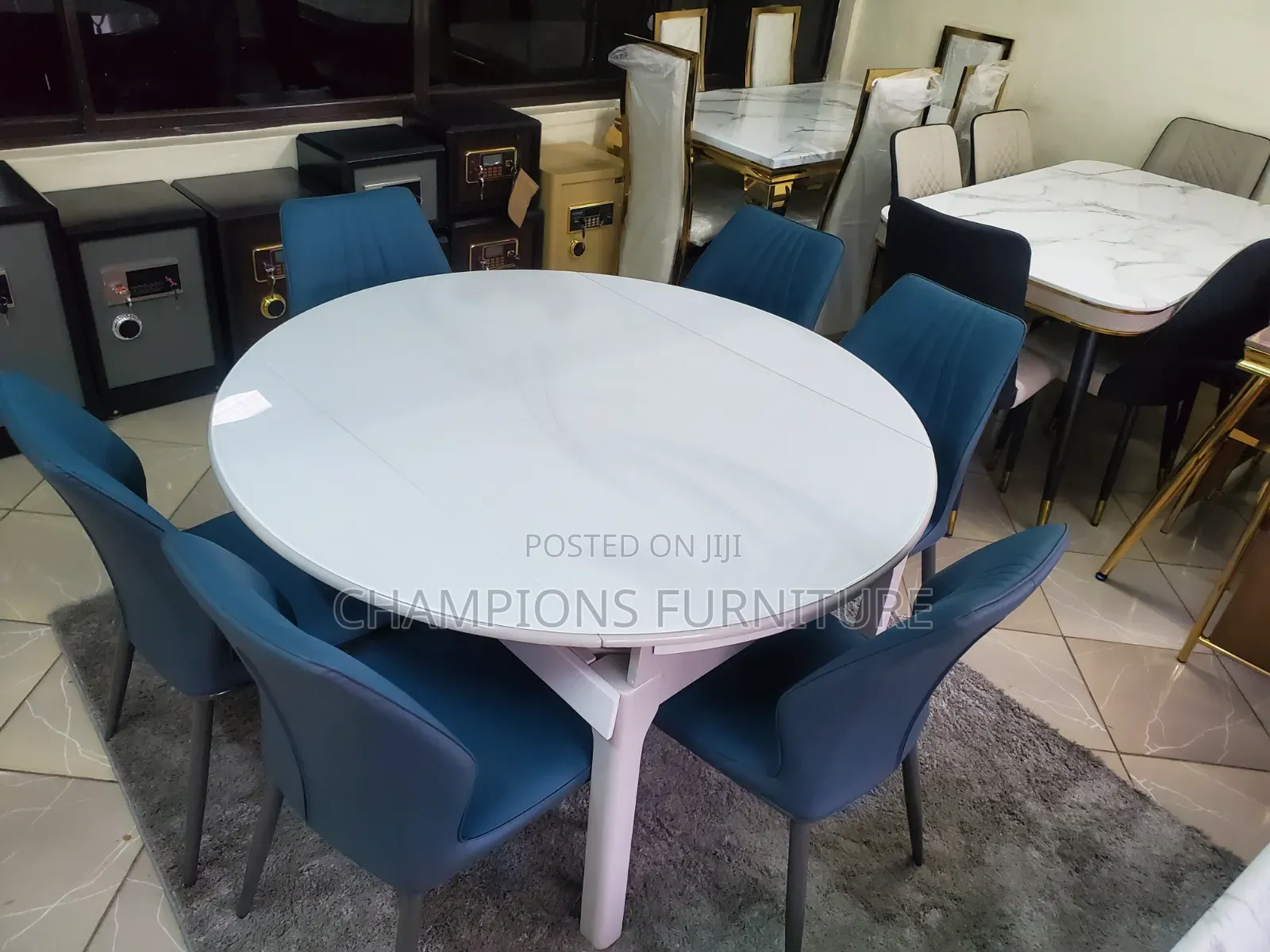 Glass Top Dining Table and 6 Chairs Set