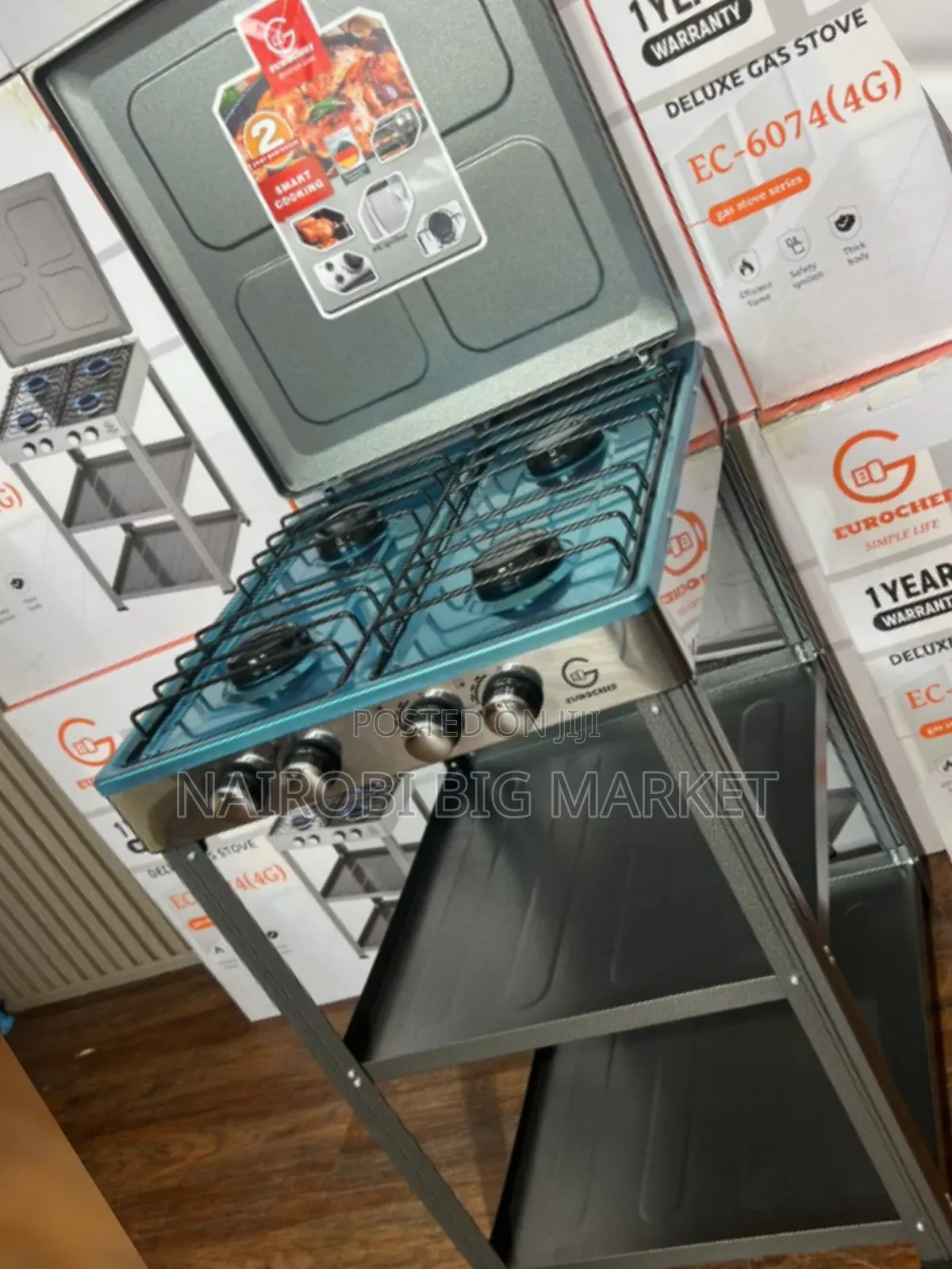 Eurochef Full Gas Standing Cooker With Shelves