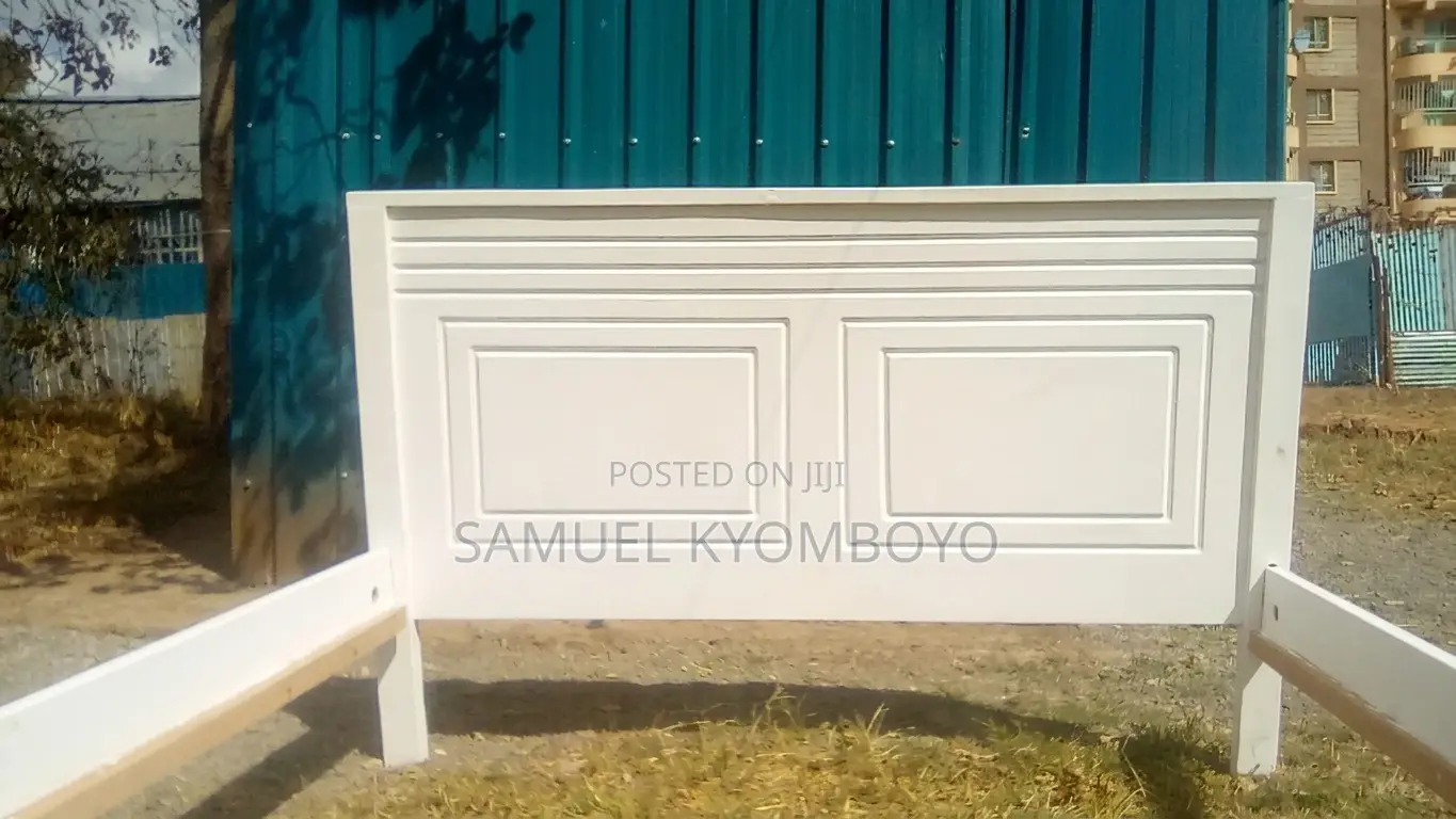 Premium 5x6 White Wooden Bed Frame – Handcrafted Heart Carving