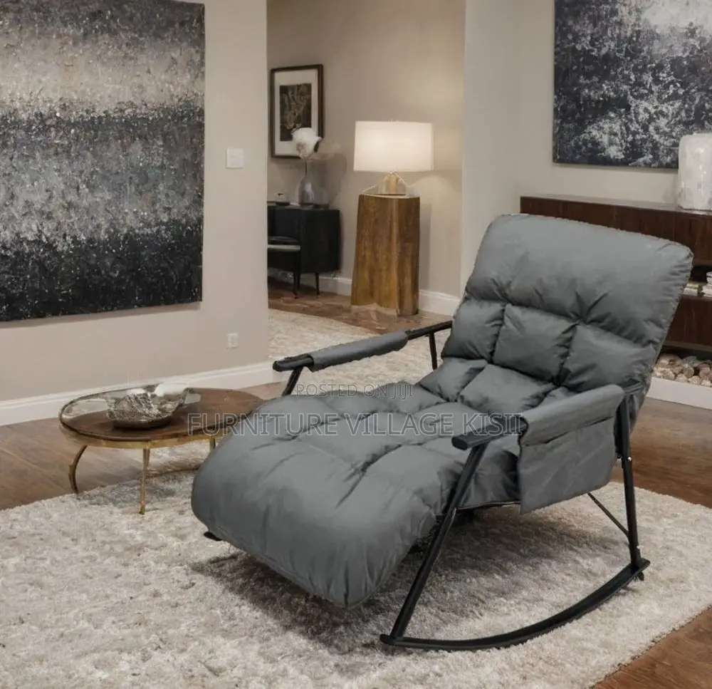 Home Furniture; Gray Home Reclining Rocking Chair