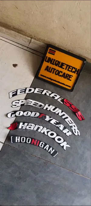 8Pcs Car Tyre Sticker Set, Tire Letter Decals
