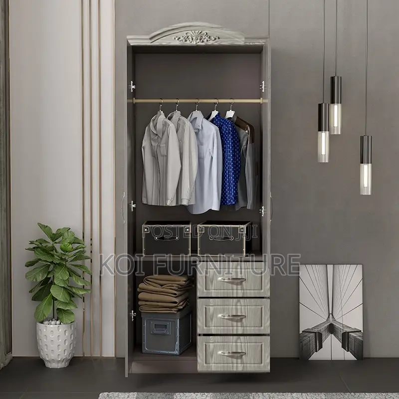 Glossy Brown Lockable Home Bedroom Warbrobe