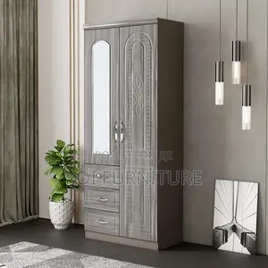 Glossy Brown Lockable Home Bedroom Warbrobe
