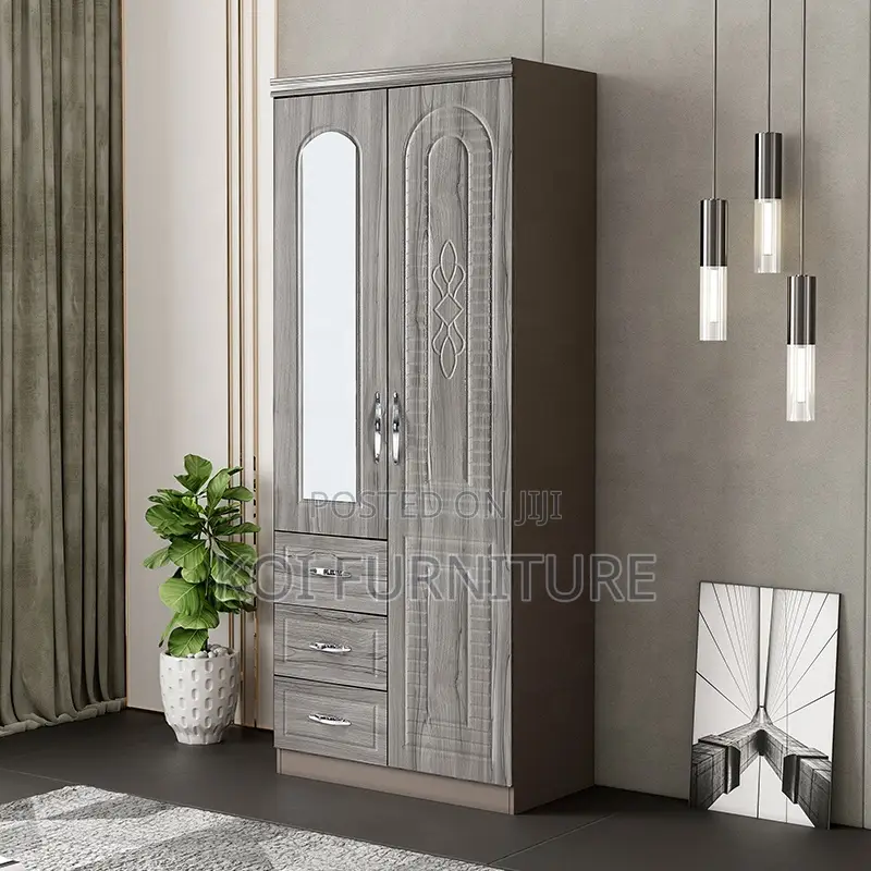 Glossy Brown Lockable Home Bedroom Warbrobe