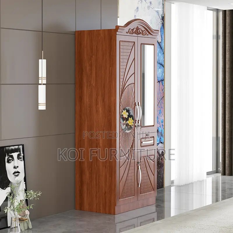 Glossy Brown Lockable Home Bedroom Warbrobe