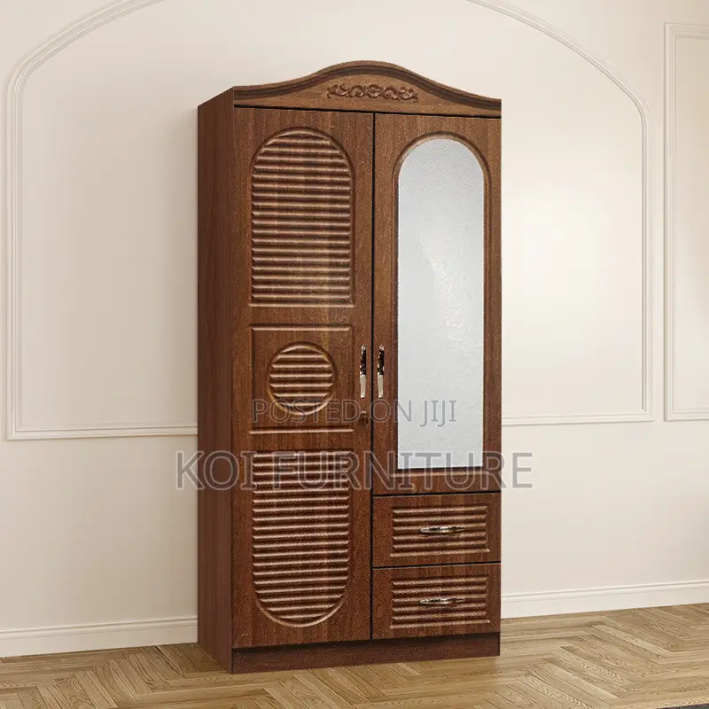 Glossy Brown Lockable Home Bedroom Warbrobe