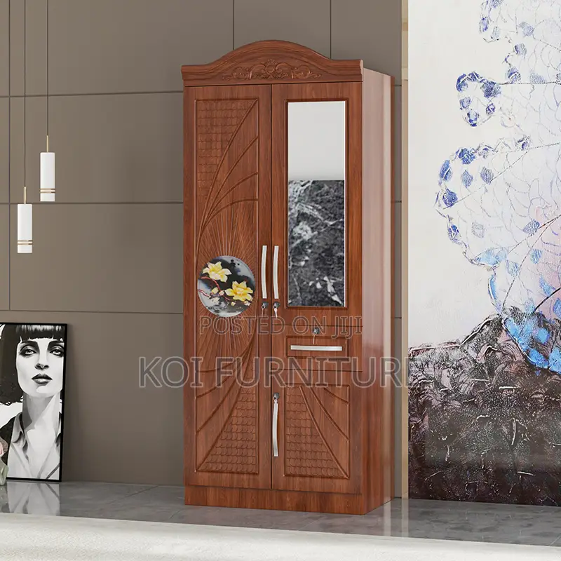 Glossy Brown Lockable Home Bedroom Warbrobe