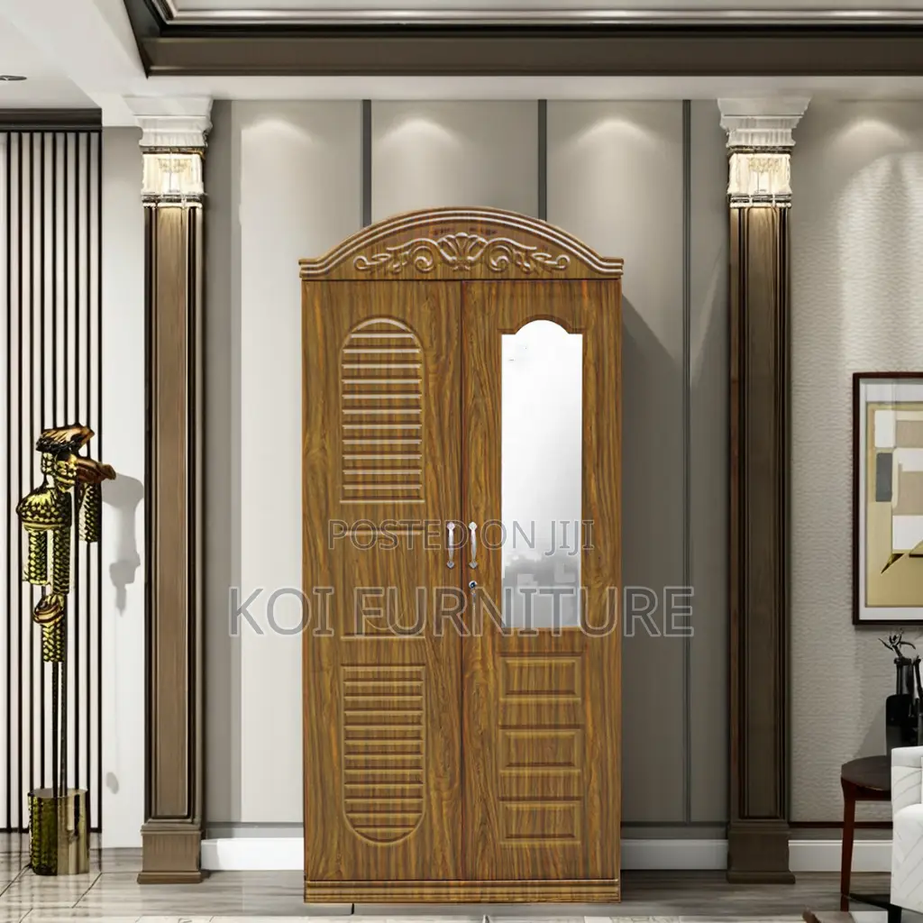 Glossy Brown Lockable Home Bedroom Warbrobe