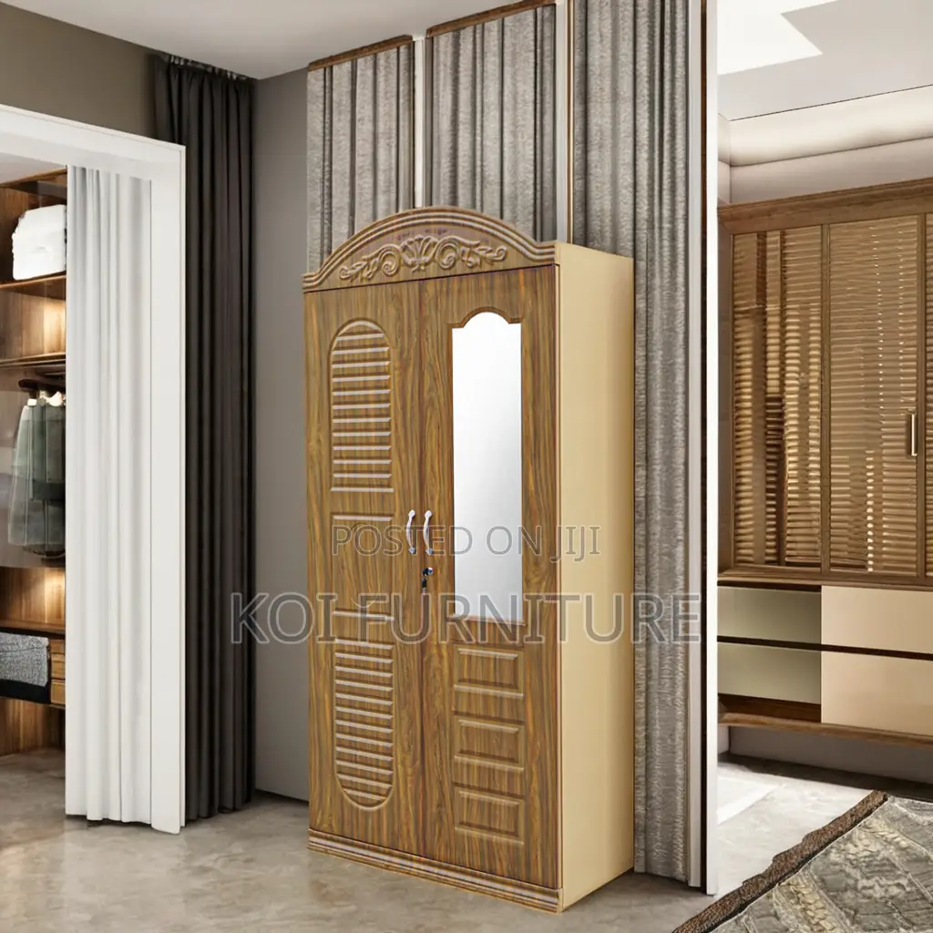 Glossy Brown Lockable Home Bedroom Warbrobe